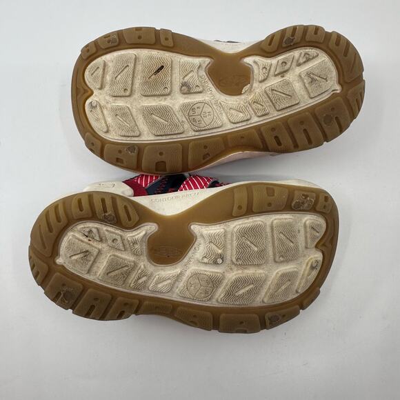 Kids Keen Knotch Creek Water Sandal US8 Navy/Red/White Bungee Lace Bump Toe Shoe - Picture 7 of 8